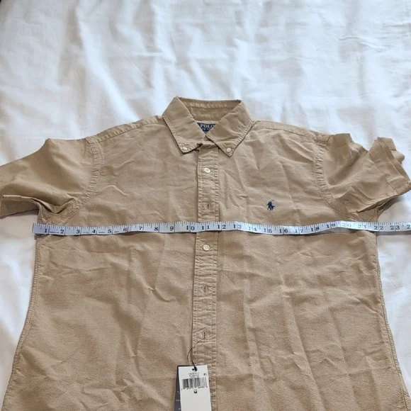 Polo by Ralph Lauren Tan Casual Button Down Shirt with Embroidered Logo